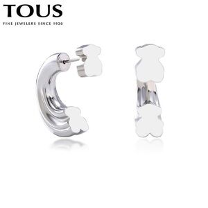 Tous Shiny Silver Bear Stud Earrings